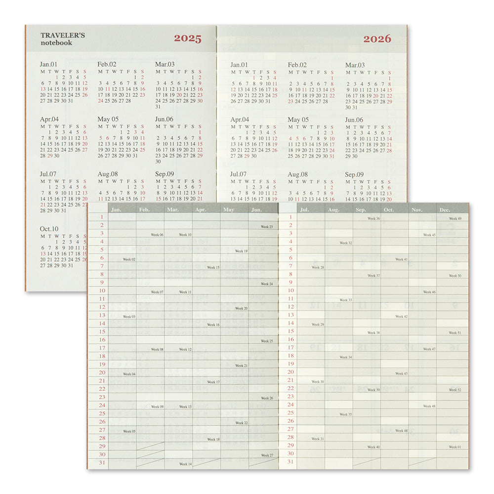 TRAVELER'S notebook Passport Size Refill 2025 Monthly