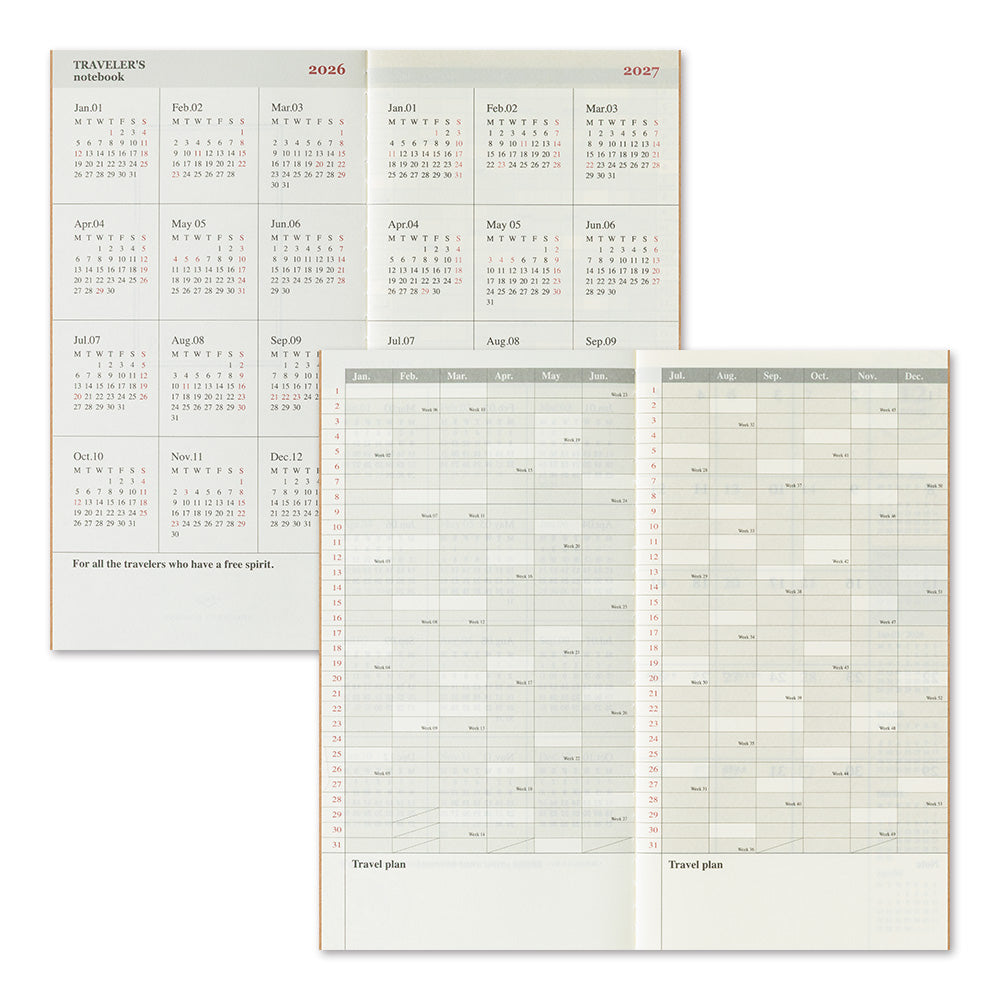 TRAVELER'S notebook Refill 2026 Monthly