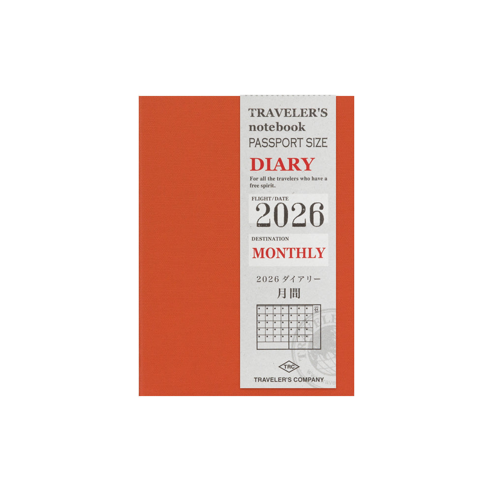 TRAVELER'S notebook Passport Size Refill 2026 Monthly
