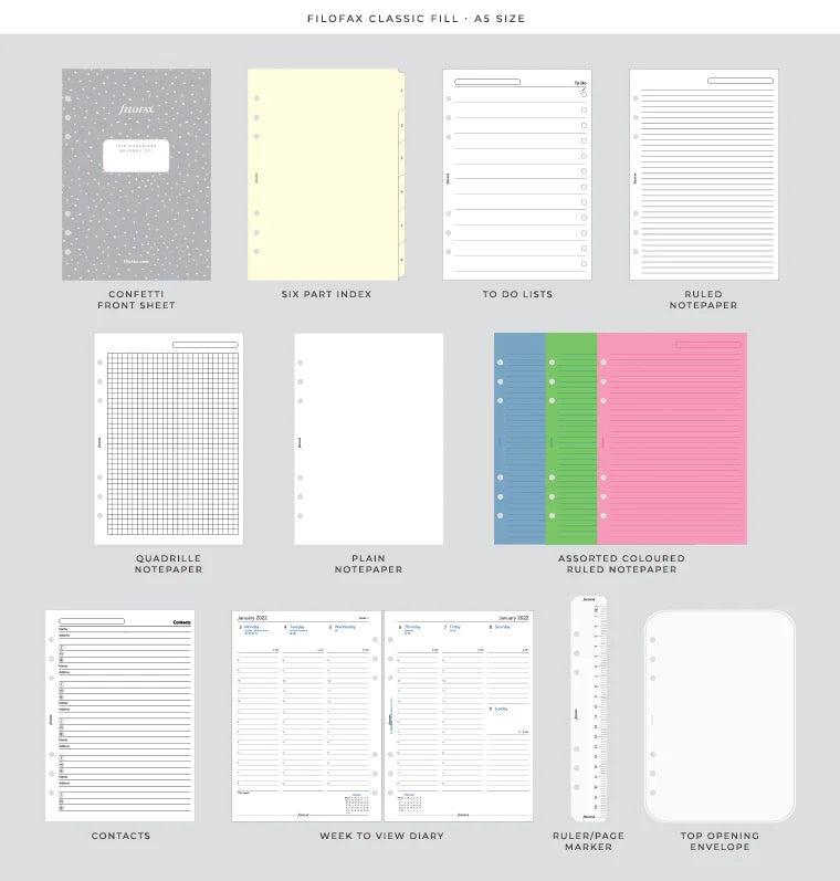 Confetti A5 Organiser