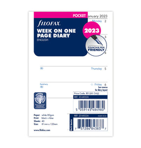 Week On One Page Diary - Pocket 2023 English