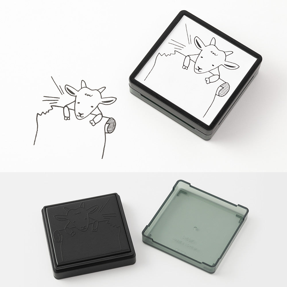 Midori Paintable stamp Pre-inked Goat