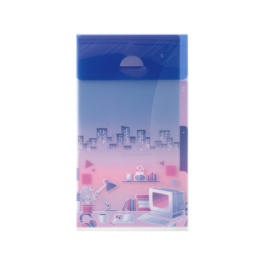 Midori 3-Pocket Clear Folder (A5 Slim) with Flap City Pop