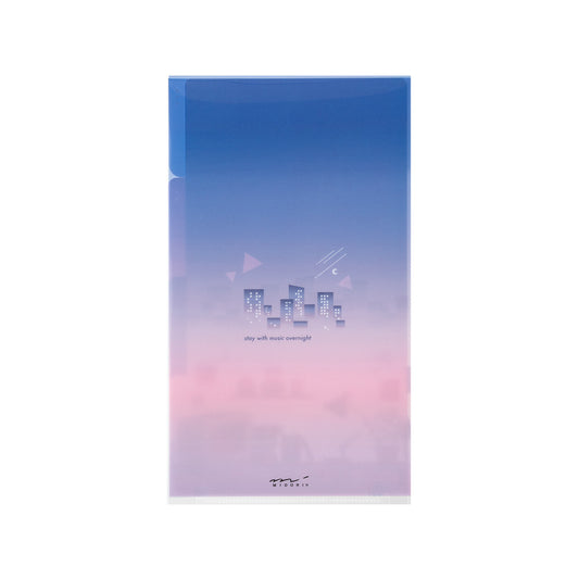 Midori 3-Pocket Clear Folder (A5 Slim) with Flap City Pop