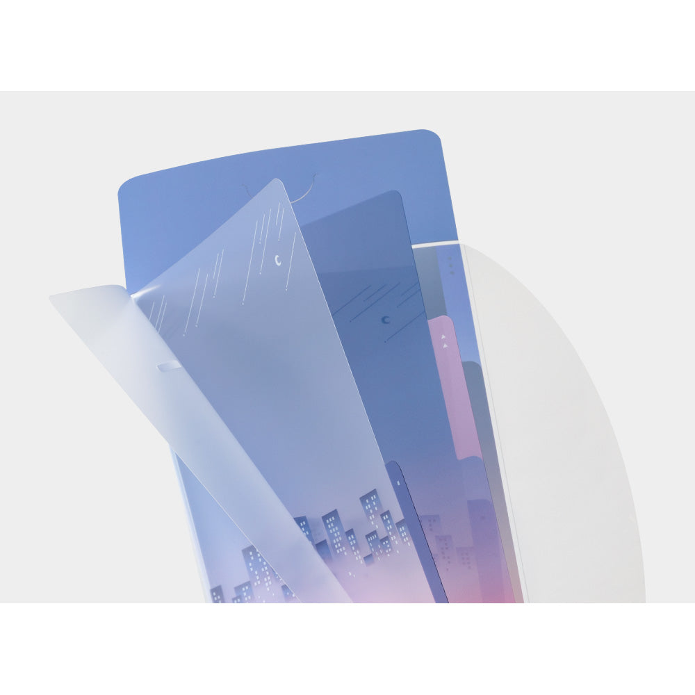 Midori 3-Pocket Clear Folder (A5 Slim) with Flap City Pop
