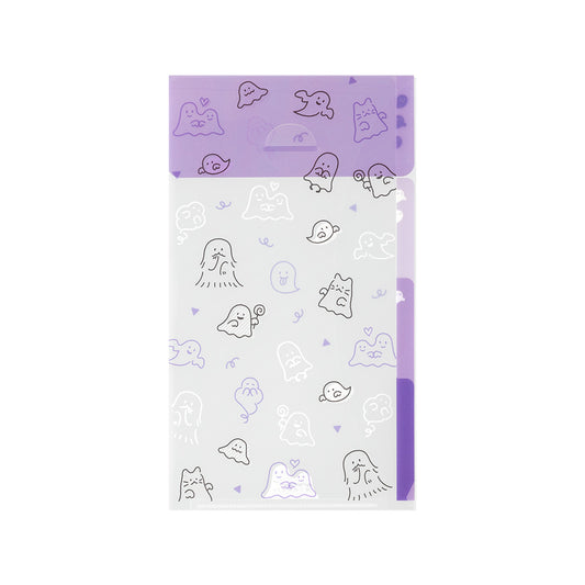 Midori 3-Pocket Clear Folder (A5 Slim) with Flap Ghost