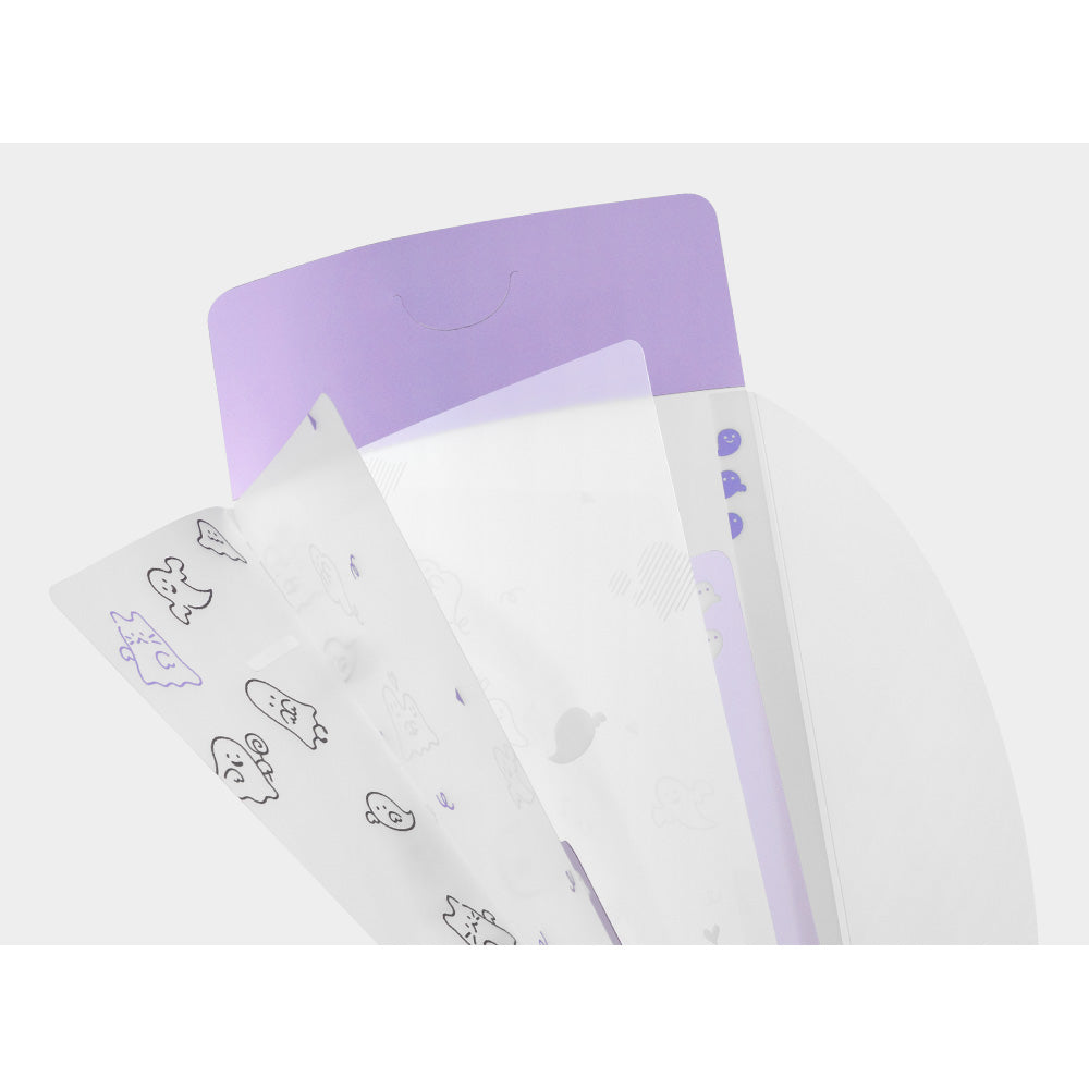 Midori 3-Pocket Clear Folder (A5 Slim) with Flap Ghost