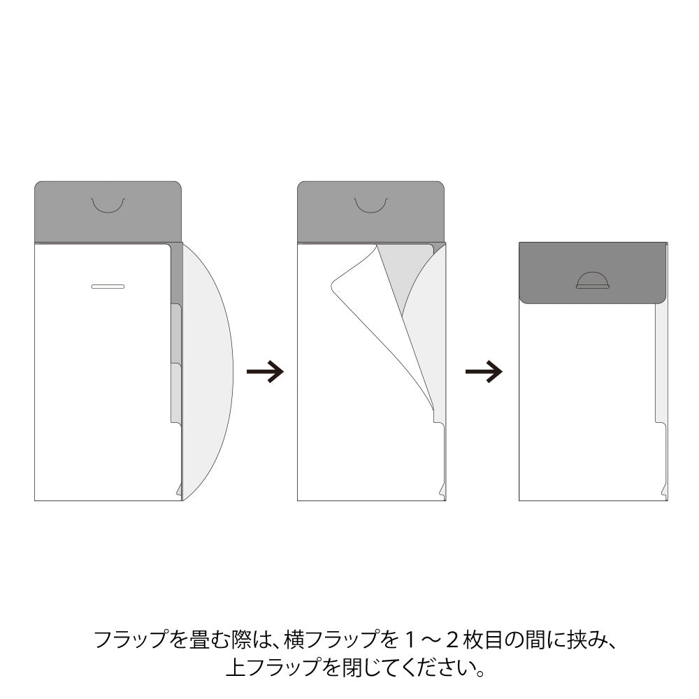 Midori 3-Pocket Clear Folder (A5 Slim) with Flap Ghost