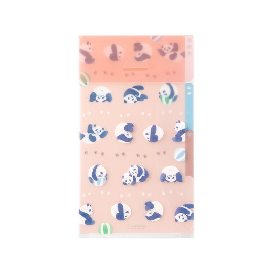 Midori 3-Pocket Clear Folder (A5 Slim) with Flap Panda