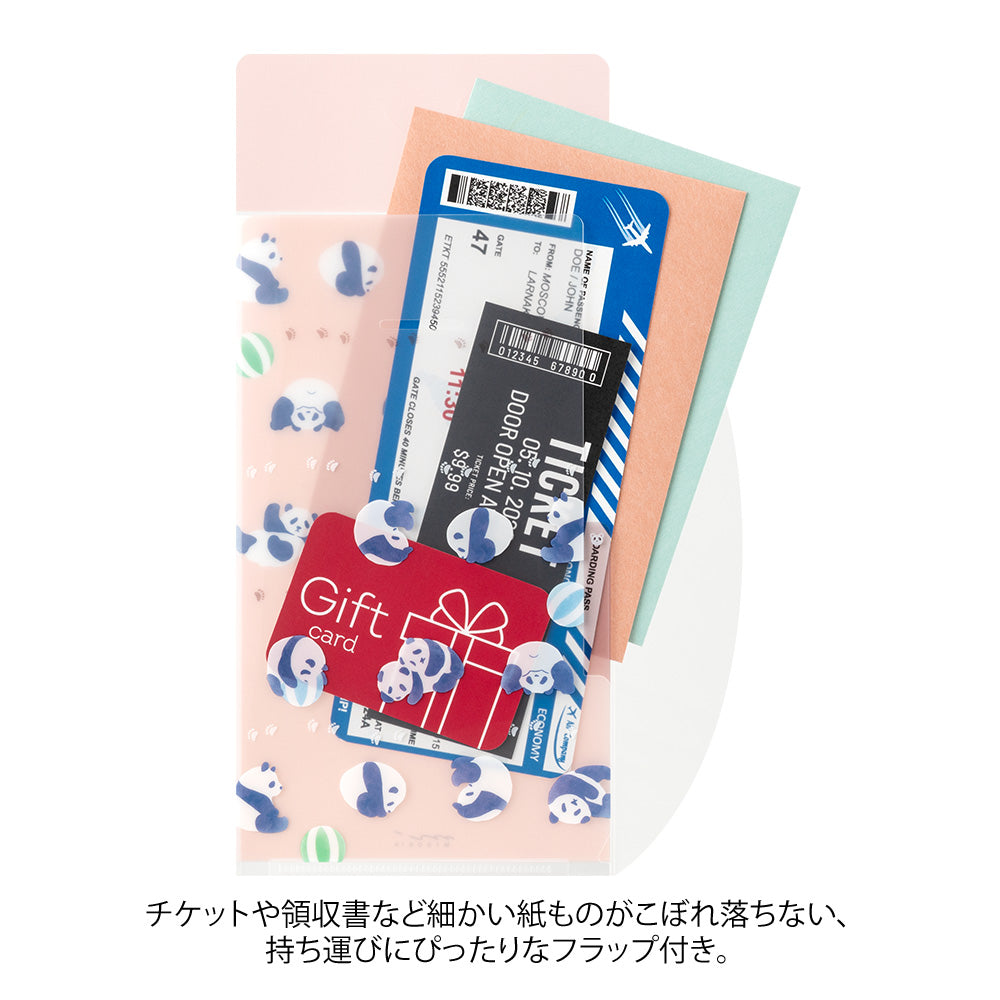 Midori 3-Pocket Clear Folder (A5 Slim) with Flap Panda
