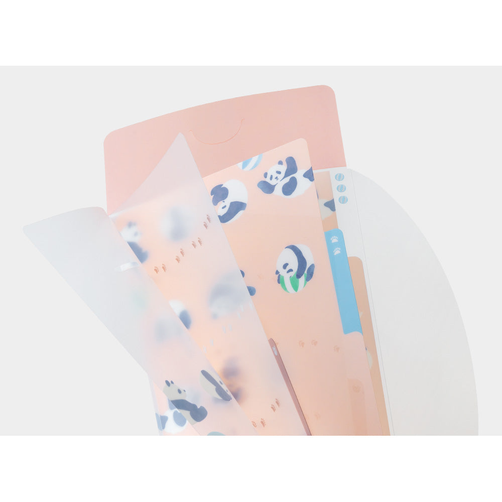 Midori 3-Pocket Clear Folder (A5 Slim) with Flap Panda