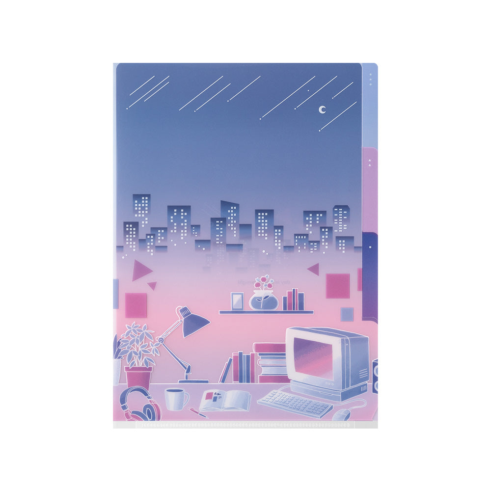 Midori 3-Pocket Clear Folder (A5) City Pop