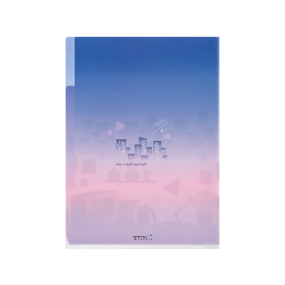 Midori 3-Pocket Clear Folder (A5) City Pop