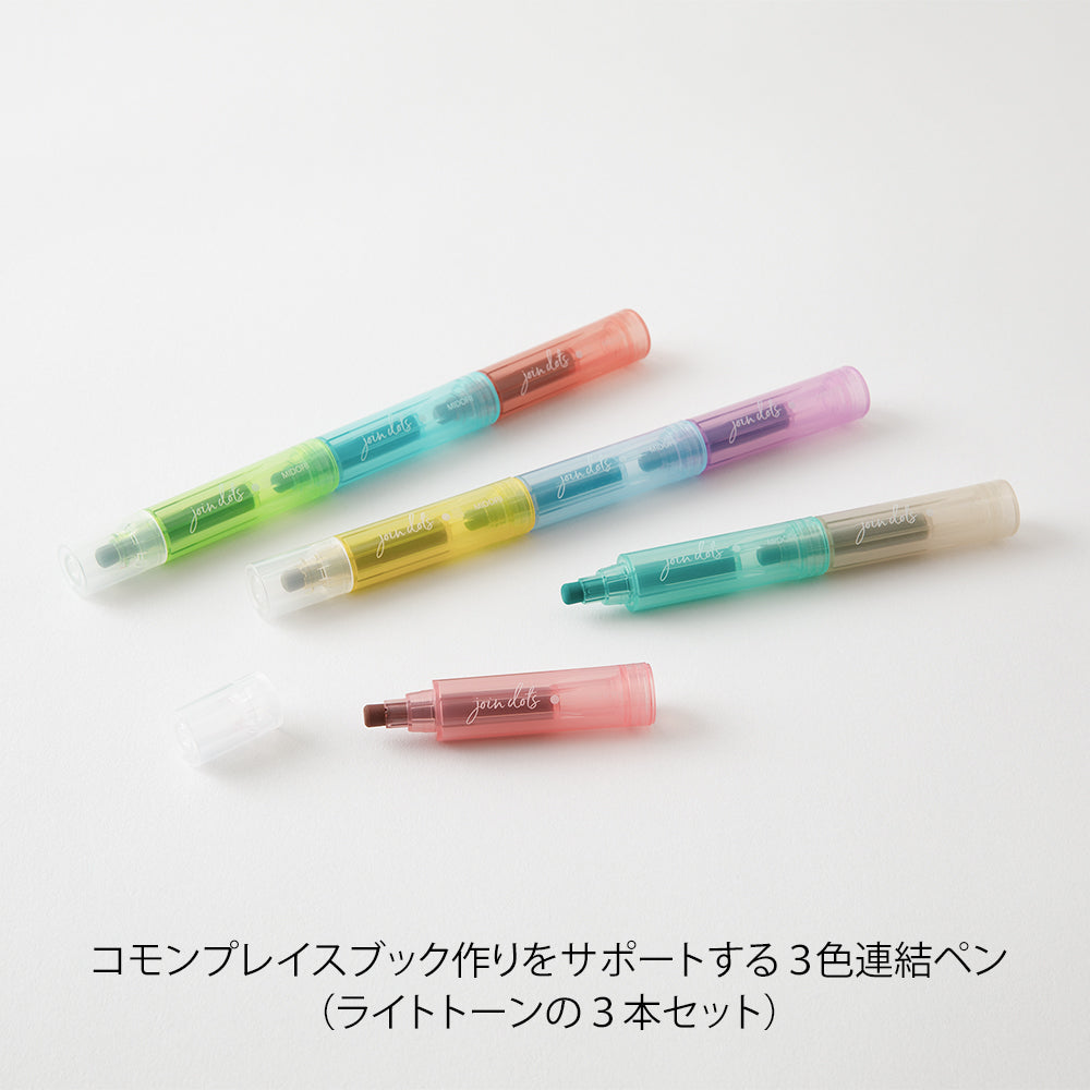 Midori Connecting Pen Join Dots 3-Pack Right Tone