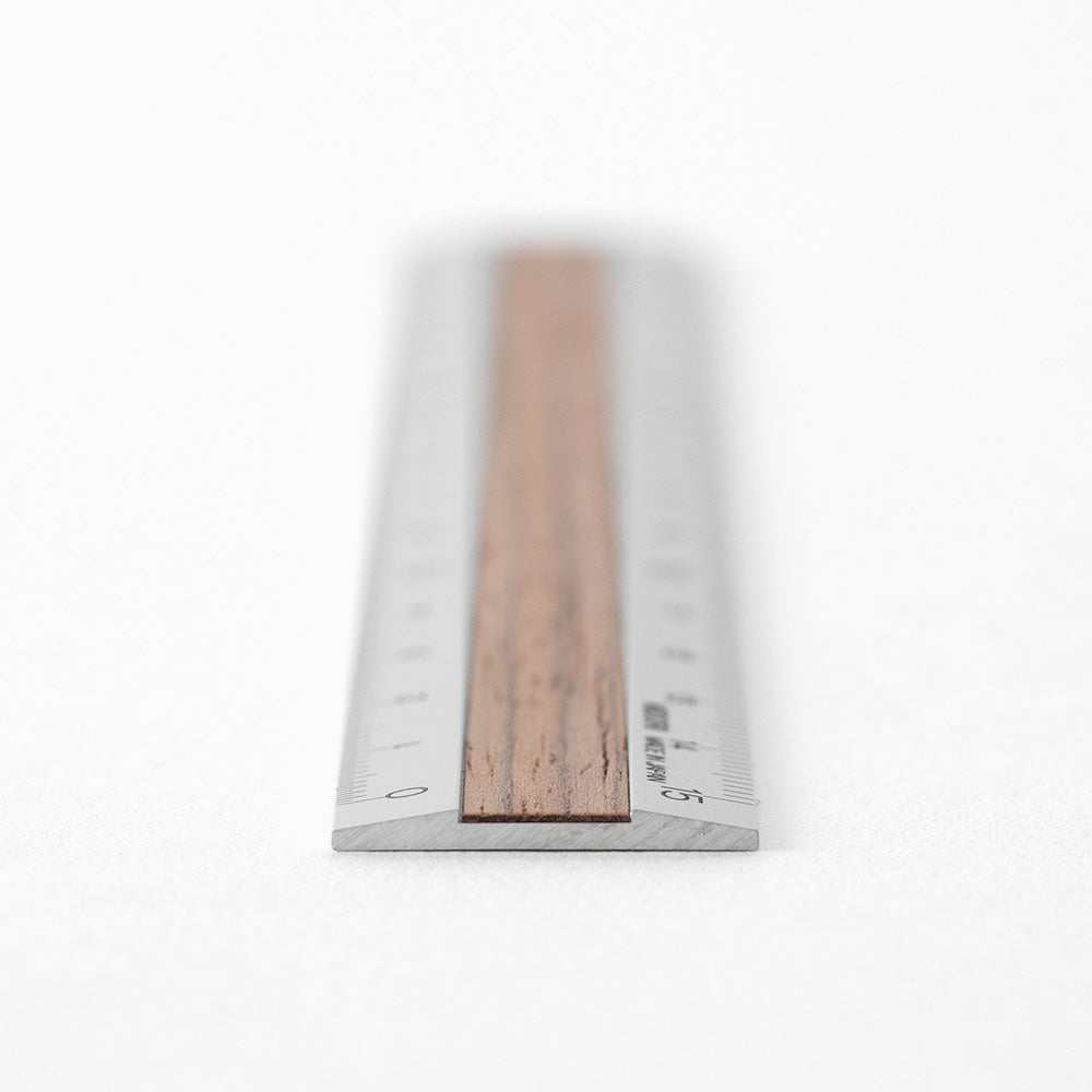 Midori Aluminium Wooden Ruler (15cm) Dark Brown A