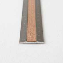 Load image into Gallery viewer, Midori Aluminum &amp; Wood Ruler (15cm) Gray
