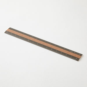 Midori Aluminum & Wood Ruler (15cm) Gray