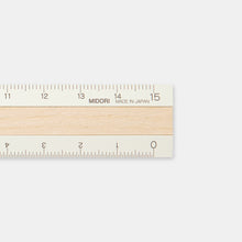 Load image into Gallery viewer, Midori Aluminum &amp; Wood Ruler (15cm) Ivory
