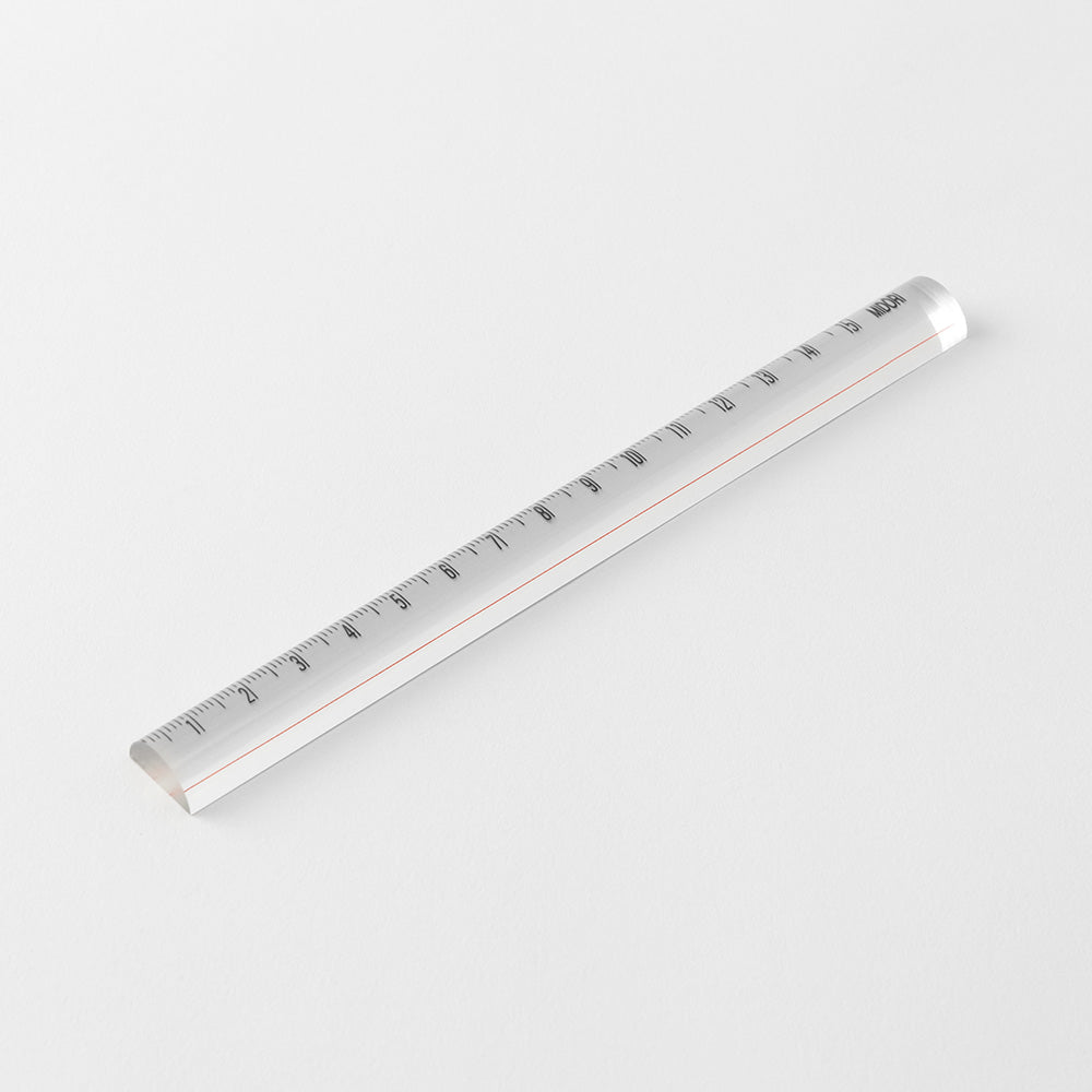 Midori Lens Ruler (15cm) Clear