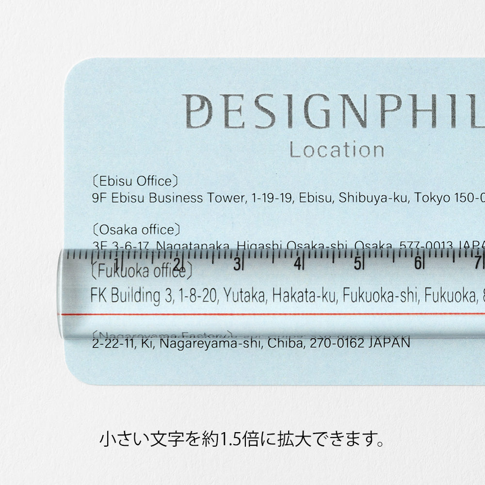Midori Lens Ruler (15cm) Clear