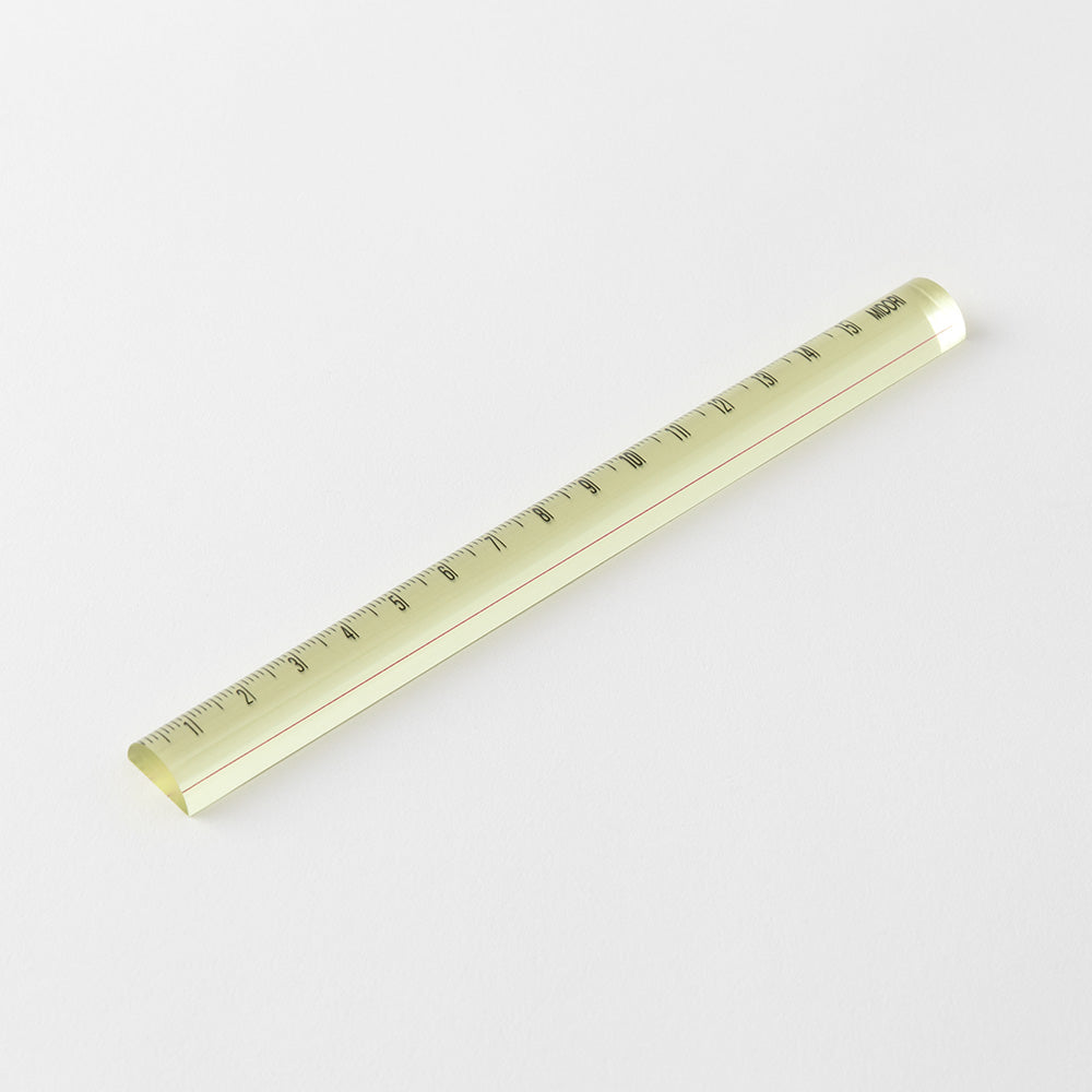 Midori Lens Ruler (15cm) Yellow