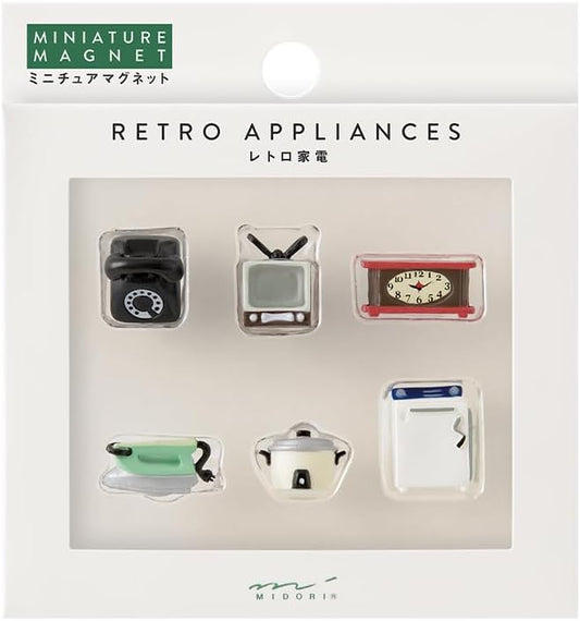 Midori Mini Magnets Retro Appliances 6 Pcs