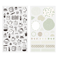 Load image into Gallery viewer, Midori Sticker 2641 Two Sheets Monotone Café
