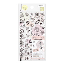 Load image into Gallery viewer, Midori Sticker 2642 Two Sheets Monotone Flower
