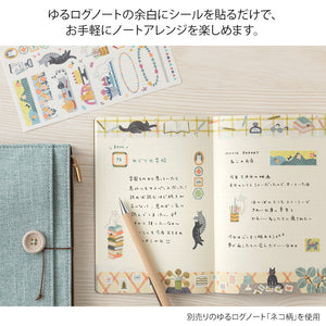 MIDORI Yuru Log Sticker 2 Sheets Cat