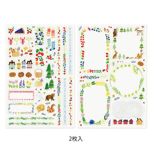 MIDORI Yuru Log Sticker 2 Sheets Scandinavia