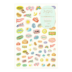 MIDORI Yuru Log Sticker 1 Sheet Feeling