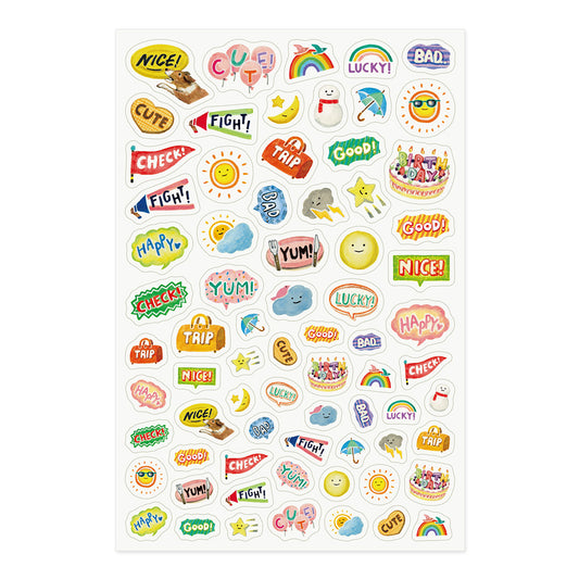 MIDORI Yuru Log Sticker 1 Sheet Feeling