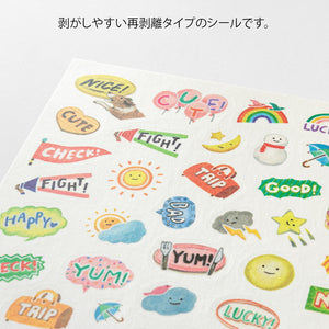 MIDORI Yuru Log Sticker 1 Sheet Feeling