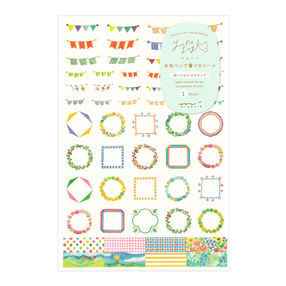 MIDORI Yuru Log Sticker 1 Sheet Decoration