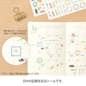 MIDORI Yuru Log Sticker 1 Sheet Decoration