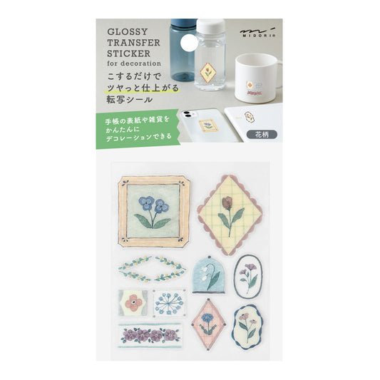 Midori GLOSSY TRANSFER STICKER for decoration 2697 Flower