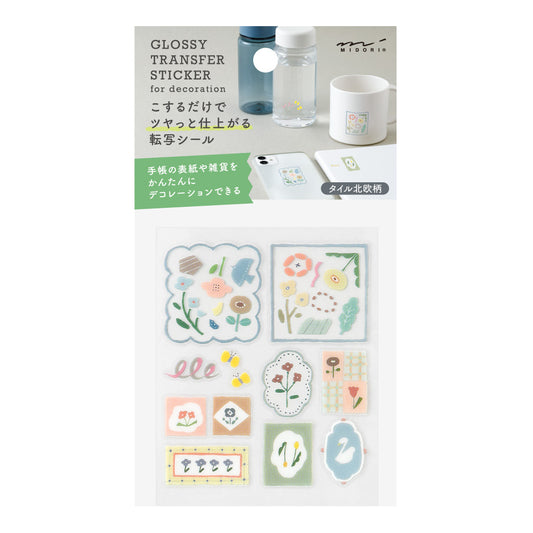 Midori GLOSSY TRANSFER STICKER for decoration 2698 Nordic Tile