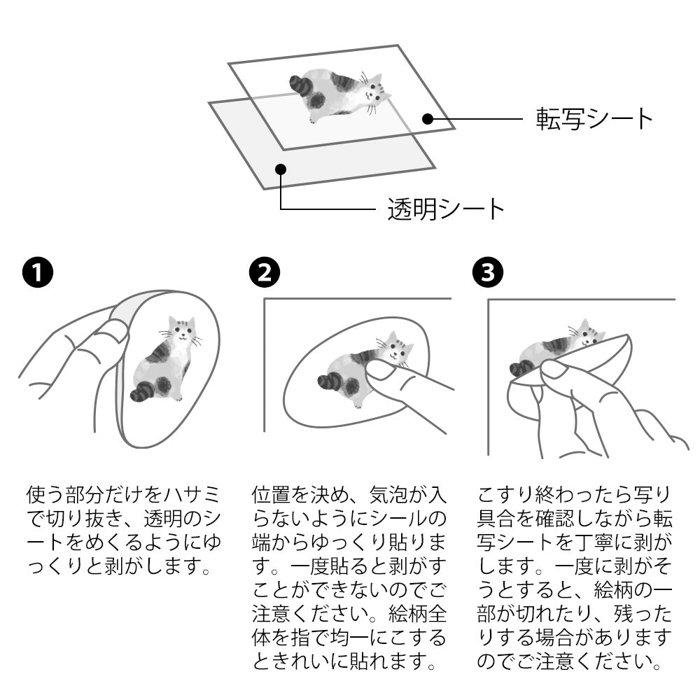 Midori GLOSSY TRANSFER STICKER for decoration 2700 Cat