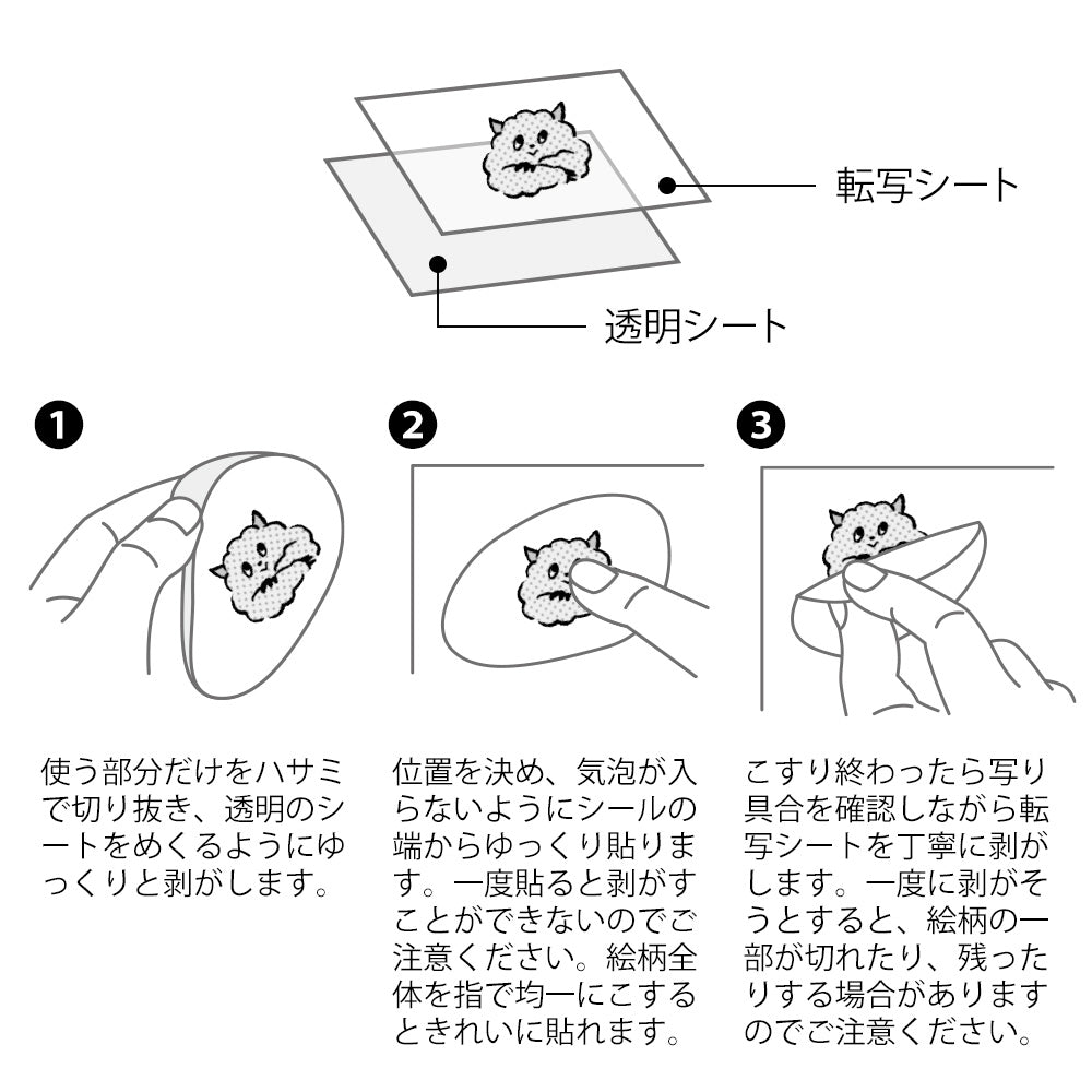 Midori GLOSSY TRANSFER STICKER for decoration 2701 Monster