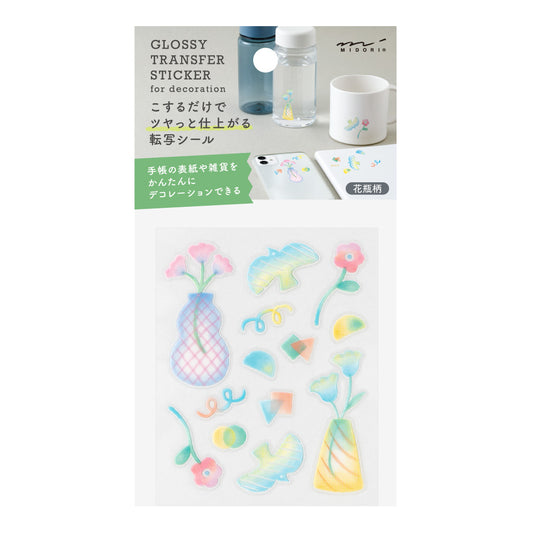 Midori GLOSSY TRANSFER STICKER for decoration 2702 Flower Vase