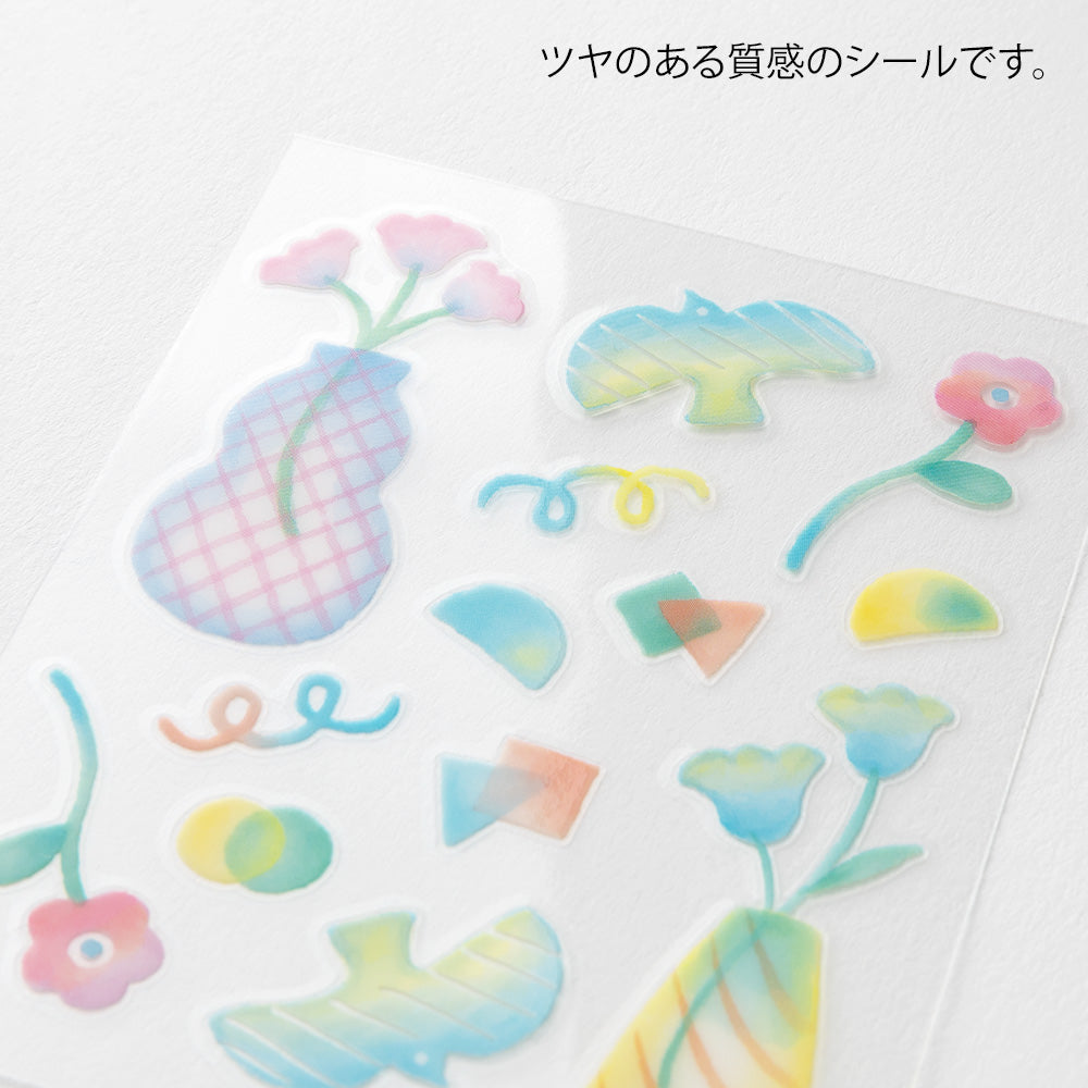 Midori GLOSSY TRANSFER STICKER for decoration 2702 Flower Vase