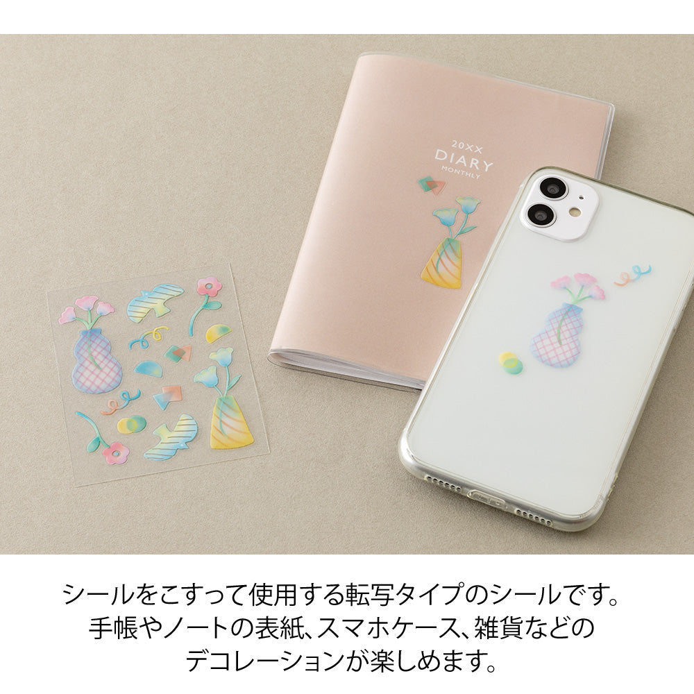 Midori GLOSSY TRANSFER STICKER for decoration 2702 Flower Vase