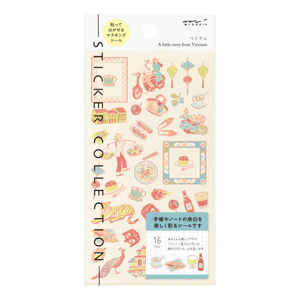 Midori Sticker 2718 Vietnamese Motifs