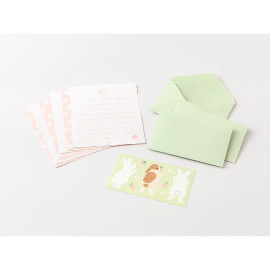 Midori Mini Letter Paper & Envelopes with Stickers 934 Hungry Rabbit