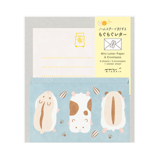 Midori Mini Letter Paper & Envelopes with Stickers 935 Hungry Hamster