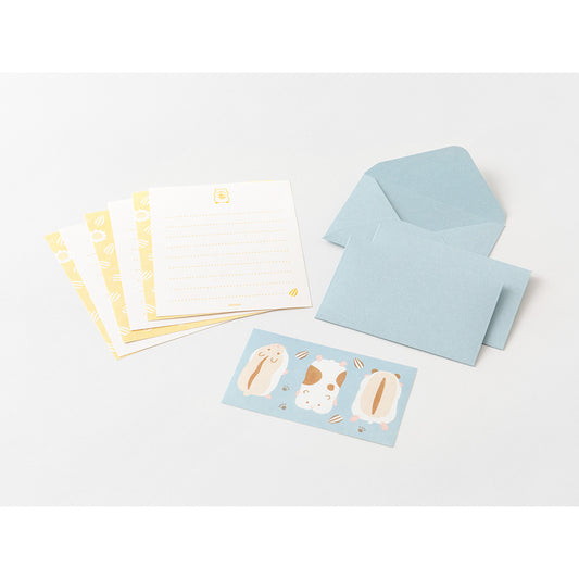 Midori Mini Letter Paper & Envelopes with Stickers 935 Hungry Hamster