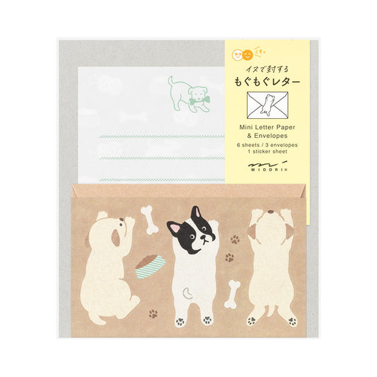 Midori Mini Letter Paper & Envelopes with Stickers 936 Hungry Dog