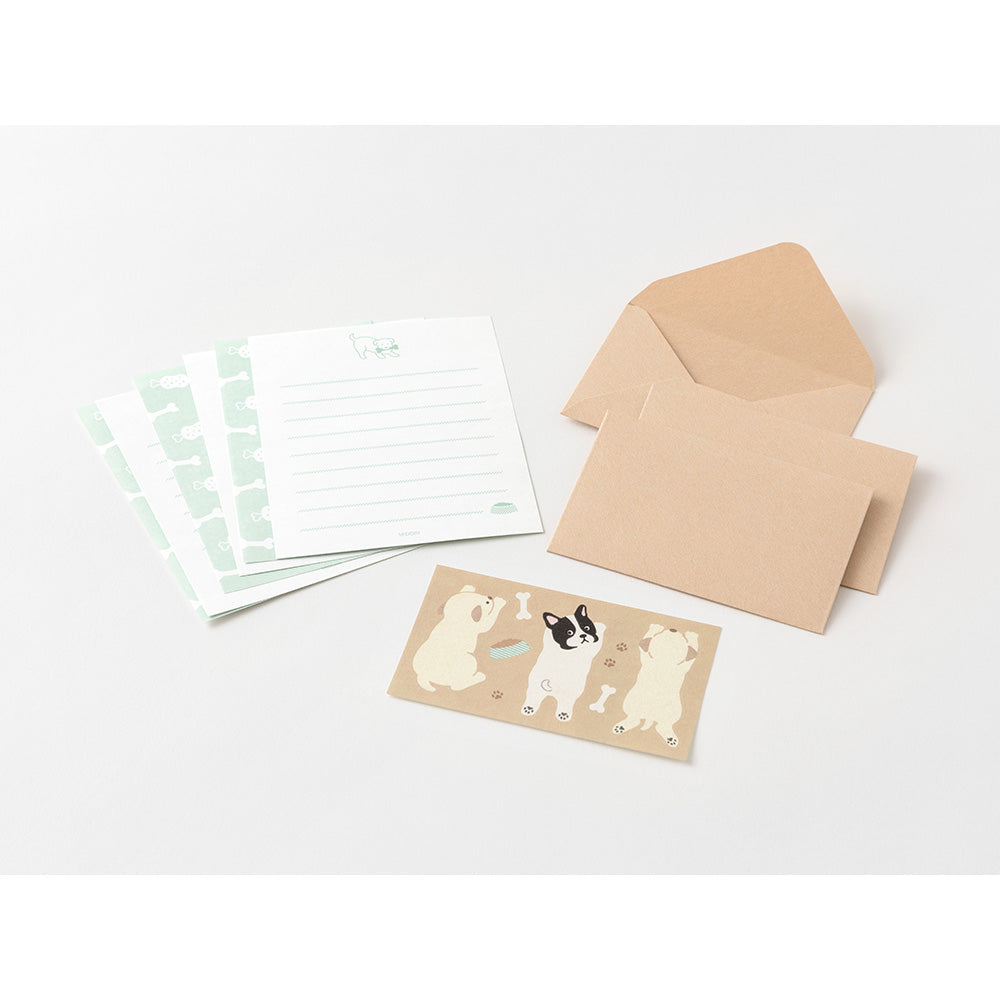 Midori Mini Letter Paper & Envelopes with Stickers 936 Hungry Dog