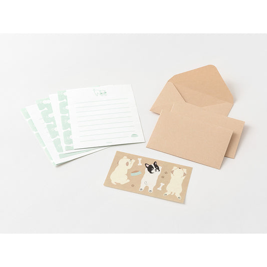 Midori Mini Letter Paper & Envelopes with Stickers 936 Hungry Dog