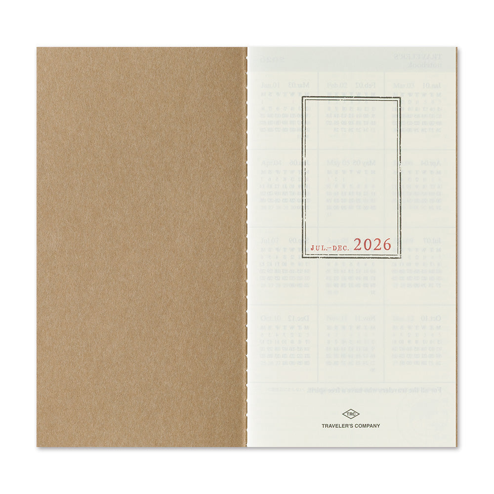 TRAVELER’S notebook Diary 2026 Weekly + Memo Second Half